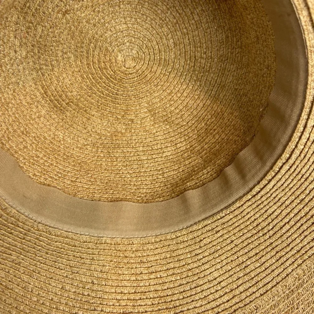 Sun N’ Sand Sun  Floppy Beach Hat Wooden details Wide Brim